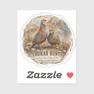 Chukar Rebhuhn-Paar-Kunst Aufkleber