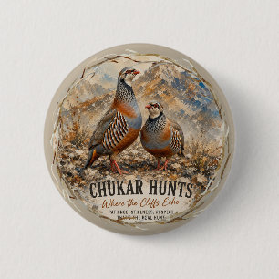 Chukar Rebhuhn-Paar-Kunst  Button