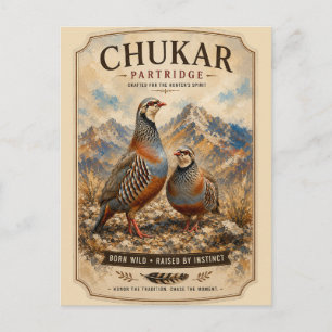 Chukar Rebhuhn-Paar-Kunst Postkarte