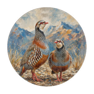 Chukar Rebhuhn-Paar-Kunst Schneidebrett