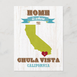 Chula Vista, California Map - Zuhause ist, wo der  Postkarte