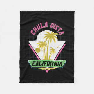 Chula Vista California Retro Vaporwave Beach Fleecedecke