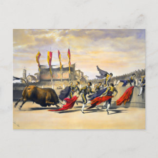 Chulos, die Bull spielen Postkarte