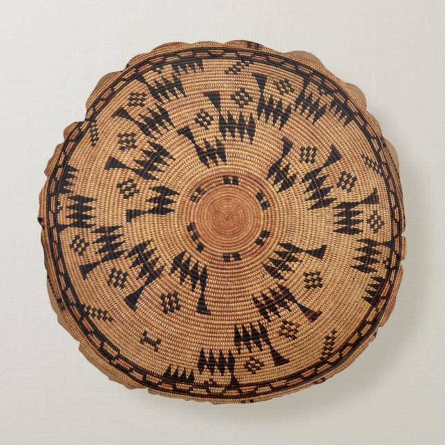 Chumash Native American Art Rundes Kissen (Vorderseite)
