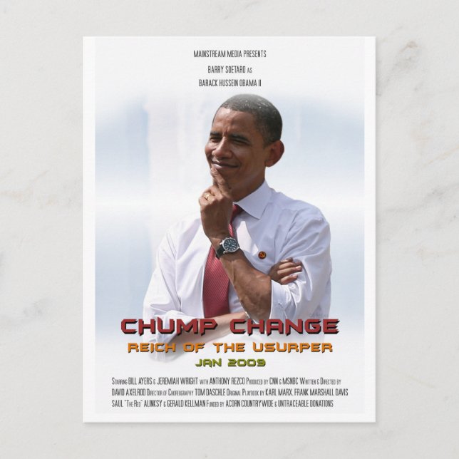 Chump Change (Obama) Postkarte (Vorderseite)