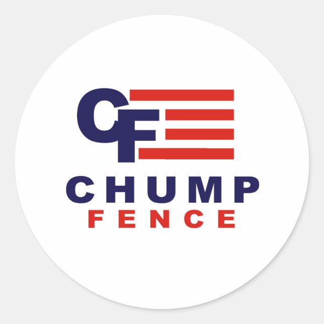 CHUMP FENCE 2016 - Anti-Trump - Runder Aufkleber (Vorderseite)