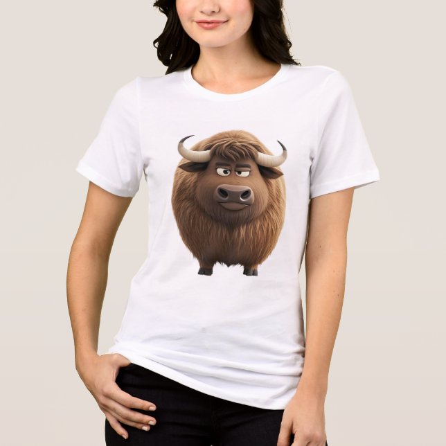 Chunky Cool Round Bull Tee | Cute Zodiac Ox Graphi (Vorderseite)