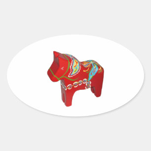Chunky Dala Horse Oval Sticker