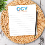 Chunky Initials Blue und Orange Personalisiert Lin Notizblock<br><div class="desc">Diese Notizblöcke sind hell und fröhlich und machen ein perfektes Geschenk oder Ergänzung zu Ihrem Schreibtisch. Passen Sie das Notizblock mit Ihren Initialen und Namen mithilfe des Vorlagenformulars an. Verwenden Sie die erweiterten Editiermenüs,  um verschiedene Farben auszuwählen.</div>