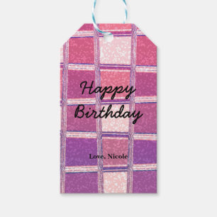 Chunky Moderner Glitzer Rosa Lila Glamour Geschenkanhänger