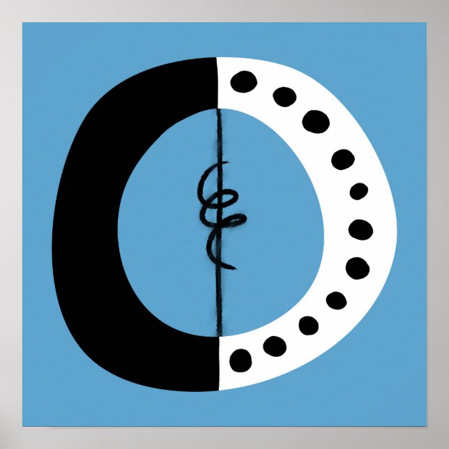 Chunky Ring Schwarz-weiß und Blue Poster Wall Art (Vorne)