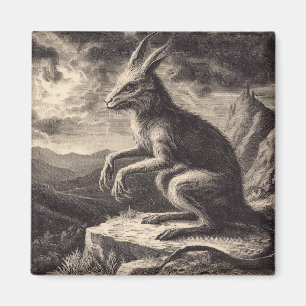 Chupacabra Antique Illustration Horror Magnet