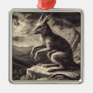 Chupacabra Antique Illustration Horror Ornament Aus Metall