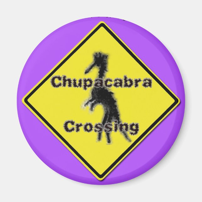 Chupacabra Crossing lila Magnet (Vorne)