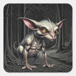 Chupacabra im Holzkryptid Quadratischer Aufkleber