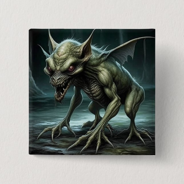 Chupacabra - Kryptide Monster oder Tiere Button (Vorderseite)