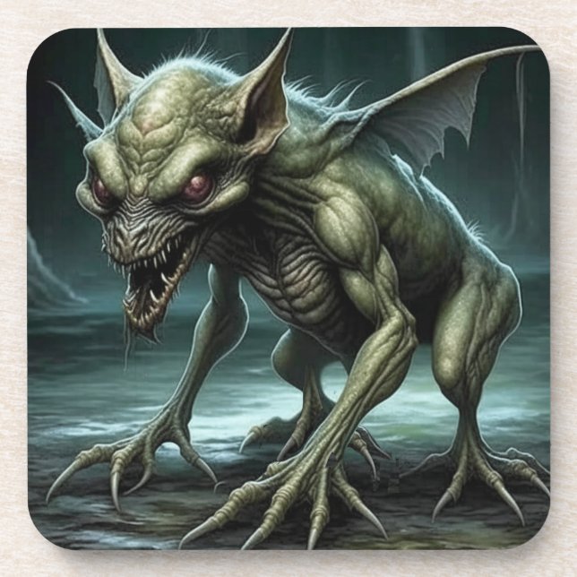 Chupacabra - Kryptide Monster oder Tiere Getränkeuntersetzer (Vorderseite)