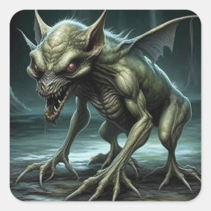 Chupacabra - Kryptide Monster oder Tiere Quadratischer Aufkleber