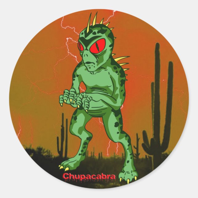 Chupacabra-Sticker Runder Aufkleber (Vorderseite)
