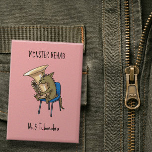 Chupacabra Tuba-Spieler Tubacabra Wortspiel Kunstw Button