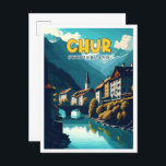 Chur Switzerland Vintage Illustration Postkarte<br><div class="desc">Chur Switzerland Vintage Illustration</div>