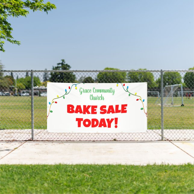 Church Bake Sale! Personalisiertes Weihnachtsbanne Banner (Insitu)