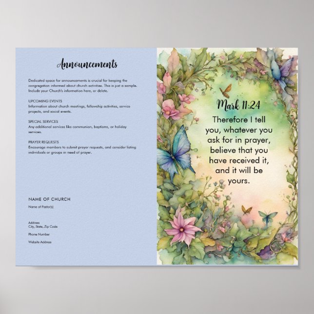 Church Bulletin zum Herunterladen und Drucken Poster (Vorne)