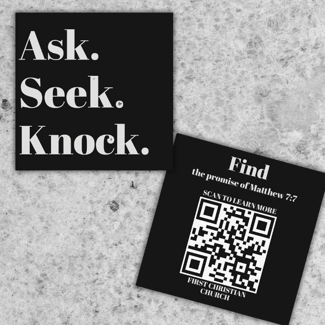 Church Business QR Code Berufliche Werbung Quadratische Visitenkarte (Use for church marketing, outreach, or as a personal business card.)
