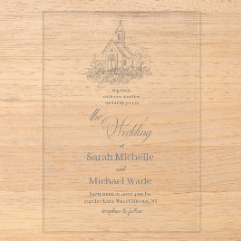 Church Calligraphy Wedding Invitation Acryleinladungen