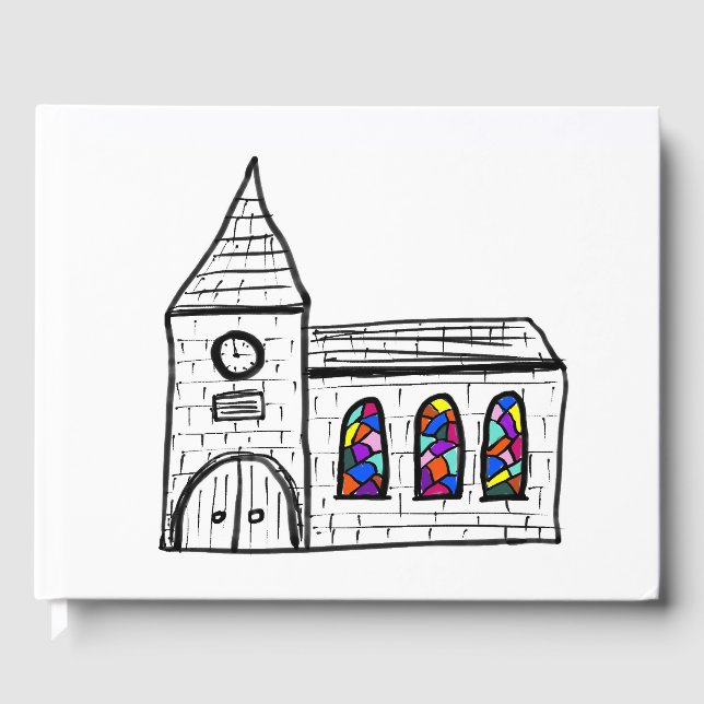 Church Design Wedding Guest Book Gästebuch (Vorderseite)