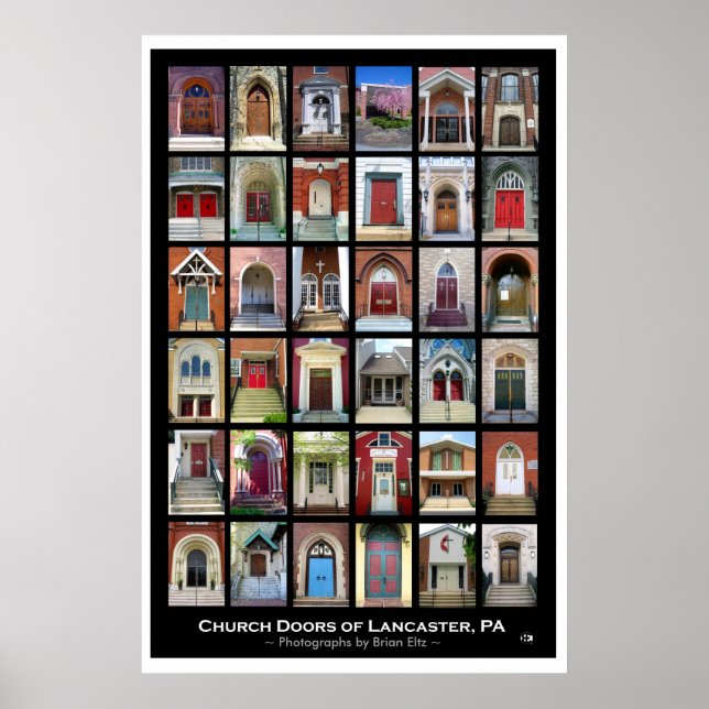 "Church Doors of Lancaster, PA" Poster (Vorne)