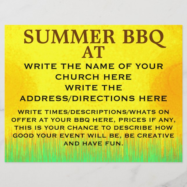 CHURCH GRILLEN FLYER (Vorne)