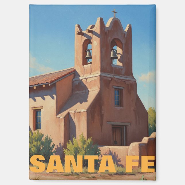 Church in Santa Fe New Mexico Magnet (Vorderseite)