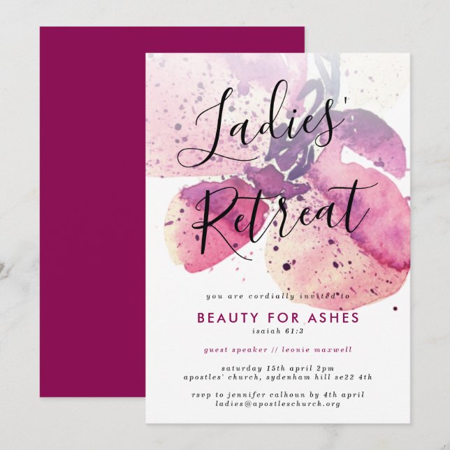 Church Ladys Retreat/Conference/Event Einladung (Vorne/Hinten)