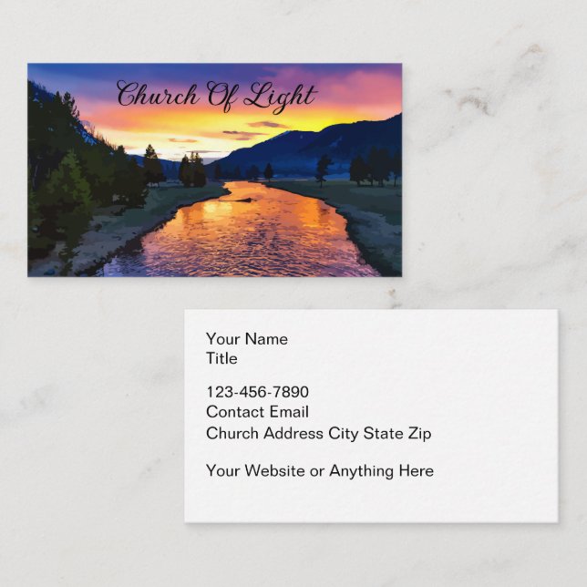 Church Landschaftlich Faith Based Business Cards Visitenkarte (Vorne/Hinten)