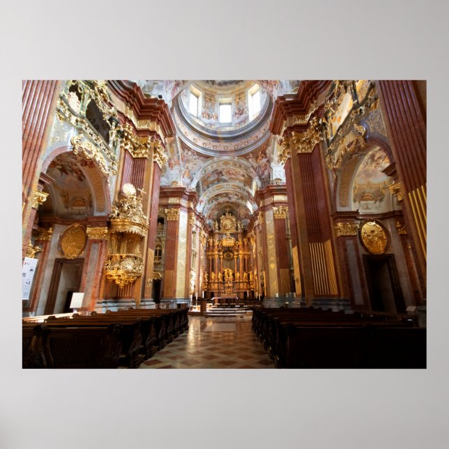 Church Of Abbey Melk, Lower Austria Poster (Vorne)