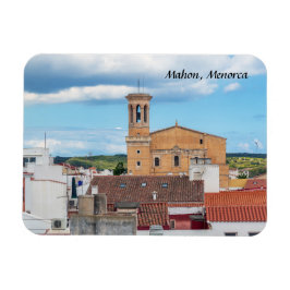Church of Santa Maria aerial view - Mahon, Menorca Magnet