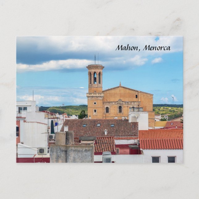 Church of Santa Maria aerial view - Mahon, Menorca Postkarte (Vorderseite)
