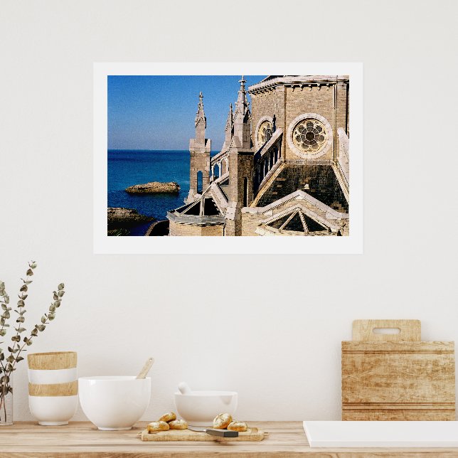 Church Overlooking the Ocean Poster (Küche)