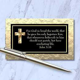 Church Pastor Gold And Black KJV Evangelist Card Visitenkarte