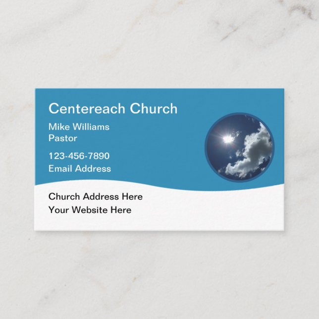 Church Pastor Modern Business Card Template Visitenkarte (Vorderseite)