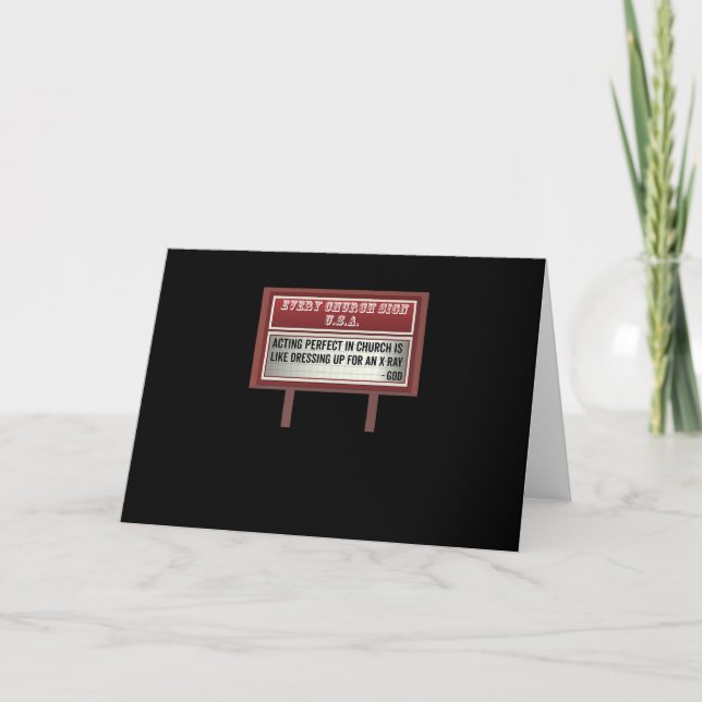 Church Relboard Signs Christlich Joke Schauspiel Karte (Vorderseite)