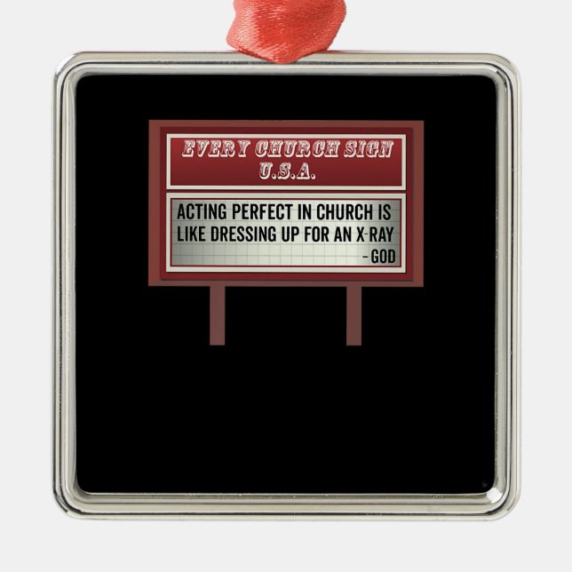 Church Relboard Signs Christlich Joke Schauspiel Ornament Aus Metall (Vorne)