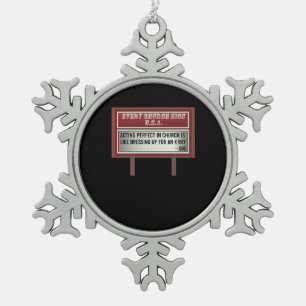 Church Relboard Signs Christlich Joke Schauspiel Schneeflocken Zinn-Ornament