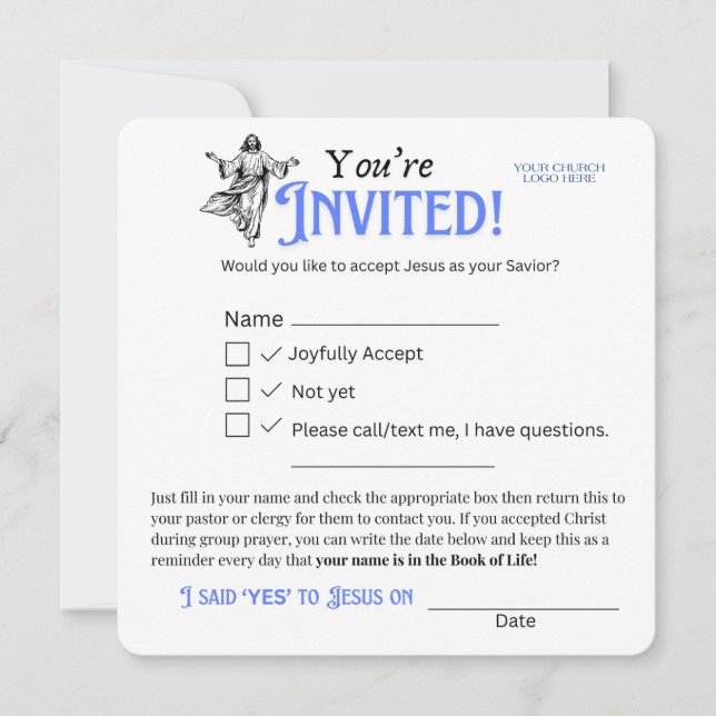 Church Salvation RSVP Card - Anpassbar (Vorderseite)