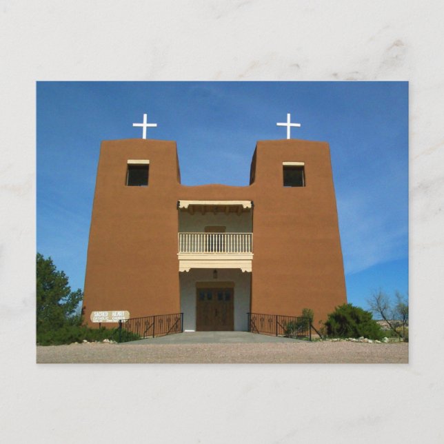Church Santa Fe, New Mexico Postkarte (Vorderseite)