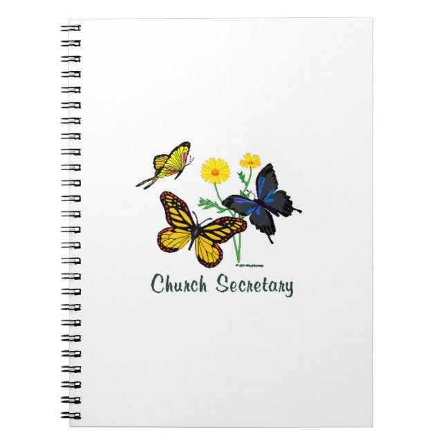 Church Secretary Butterfys Notizblock (Vorderseite)