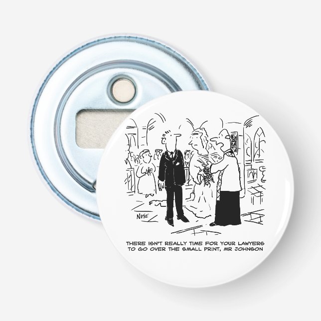 Church Service Wedding Vicar sagt Nein zu Anwälten Flaschenöffner (Vorderseite)