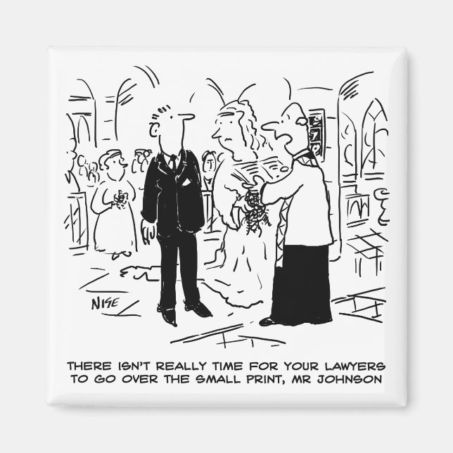 Church Service Wedding Vicar sagt Nein zu Anwälten Magnet (Vorne)