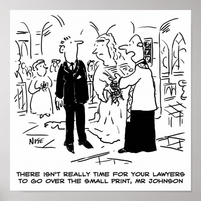 Church Service Wedding Vicar sagt Nein zu Anwälten Poster (Vorne)